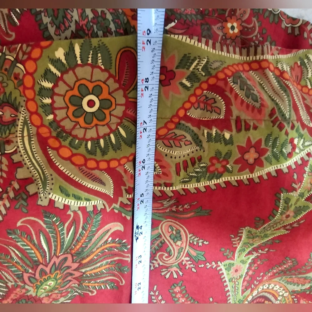 2 Pottery Barn Pillow Covers Cotton Euro Shams Caroline Paisley Paprika 29 X 29